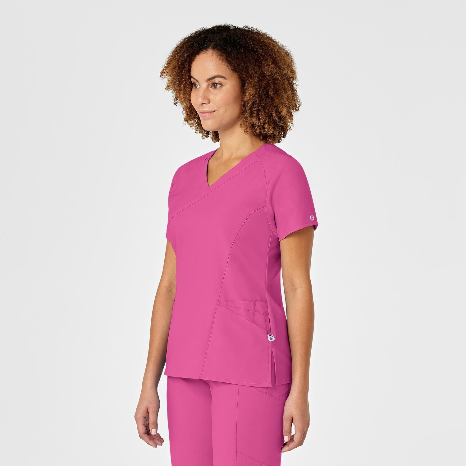 Casacca donna 6455 scollo a Y hot pink
