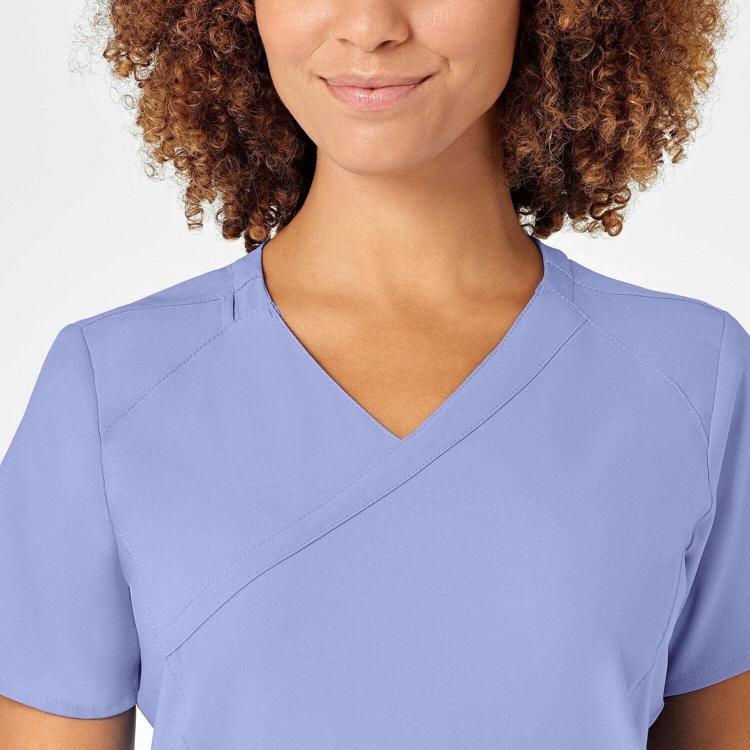Casacca donna 6455 scollo a Y ceil blue