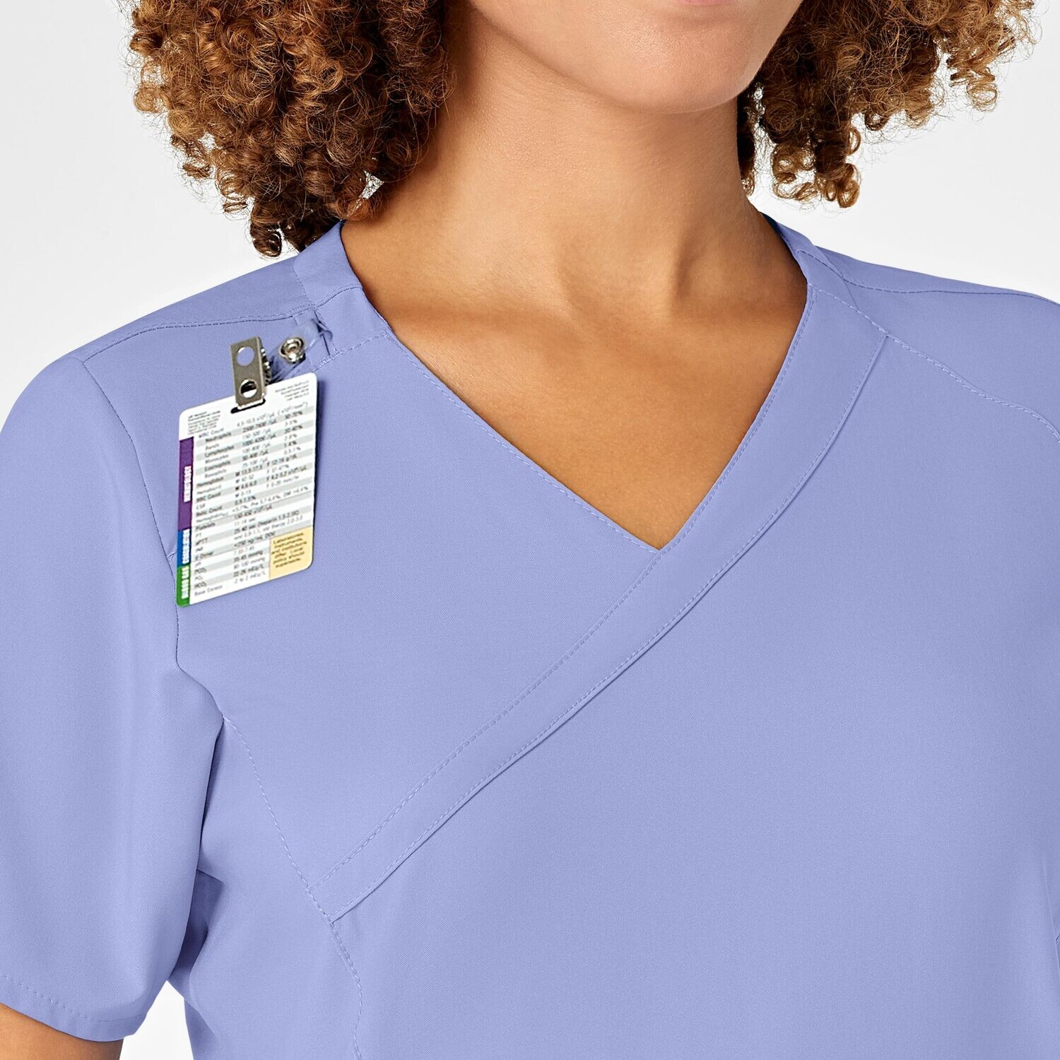 Casacca donna 6455 scollo a Y ceil blue