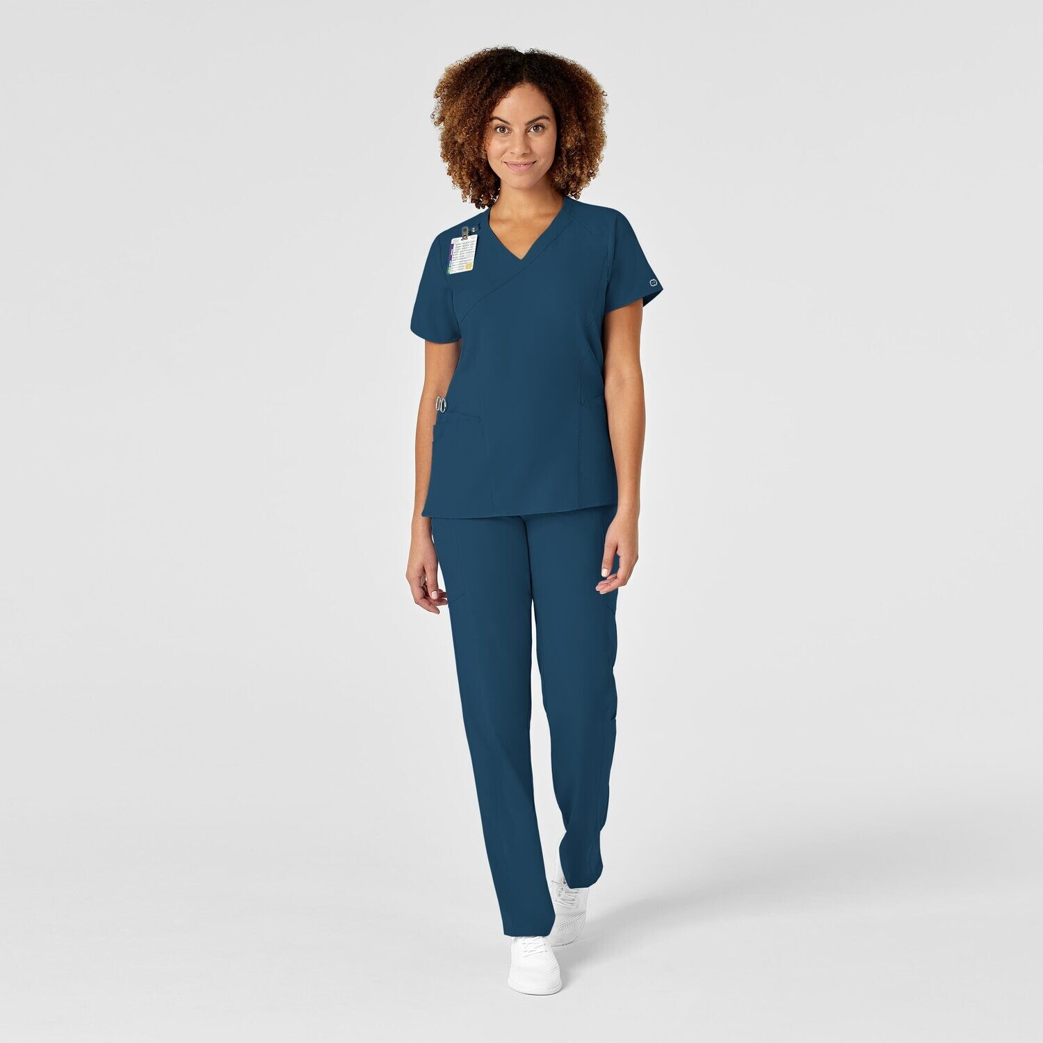 Casacca donna 6455 scollo a Y caribbean blue