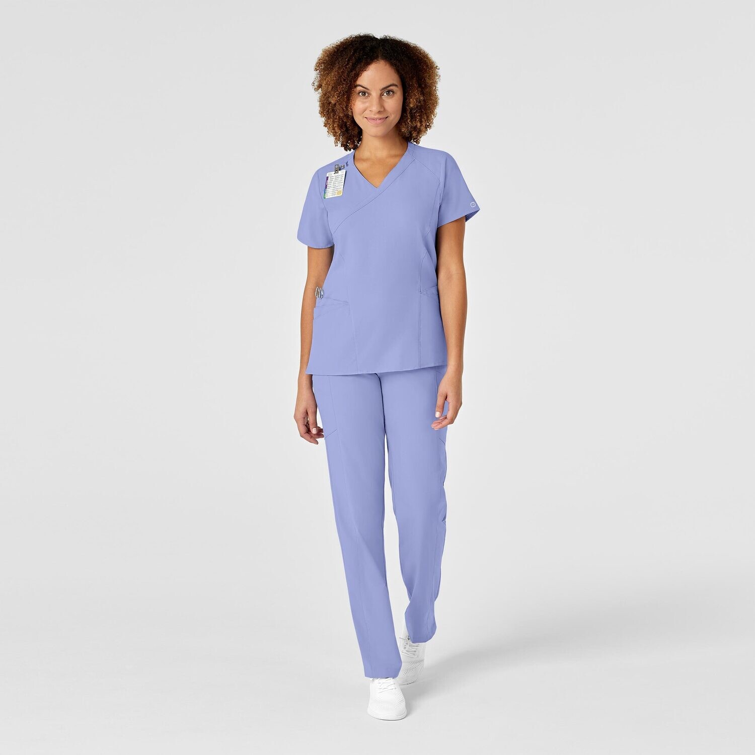 Casacca donna 6455 scollo a Y ceil blue