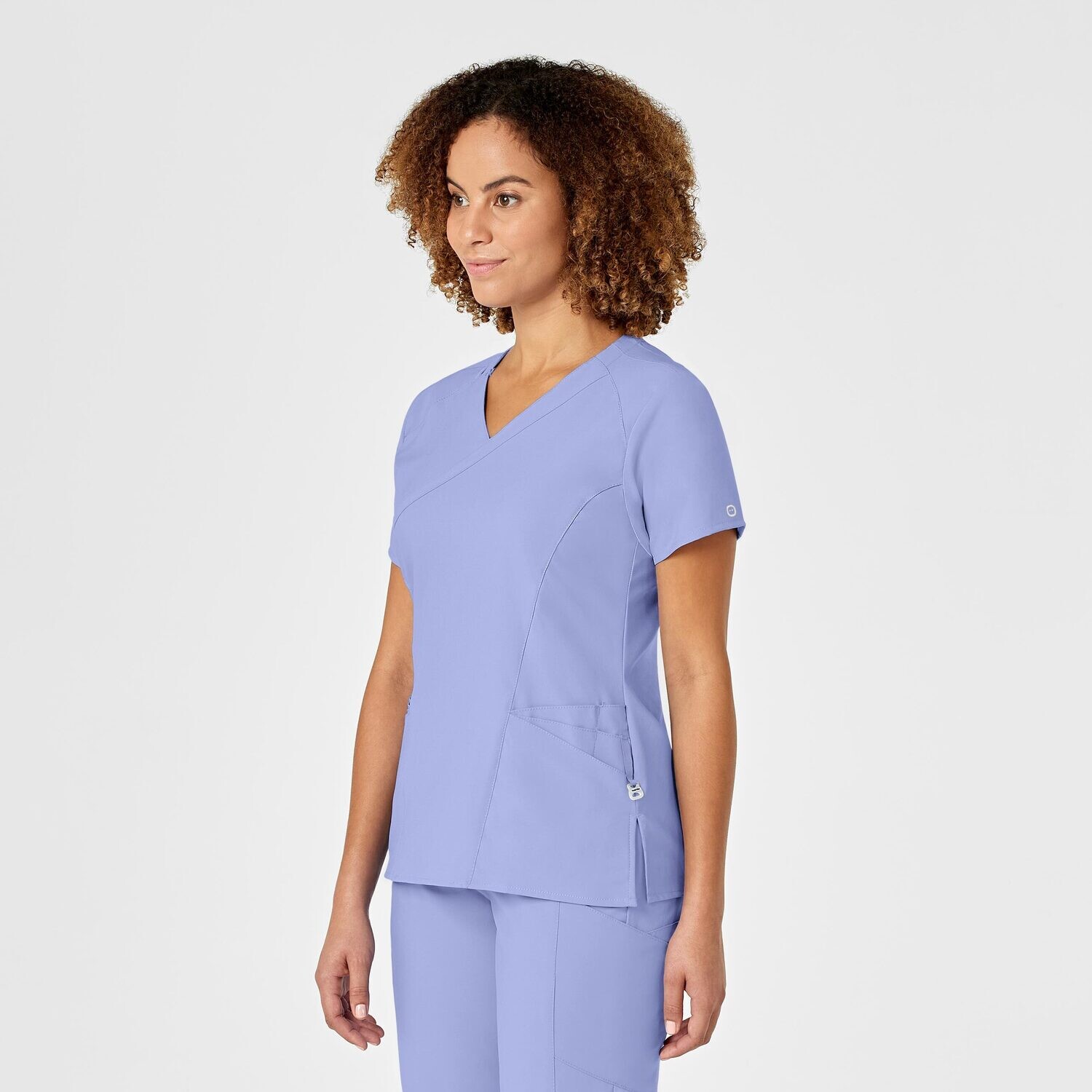 Casacca donna 6455 scollo a Y ceil blue