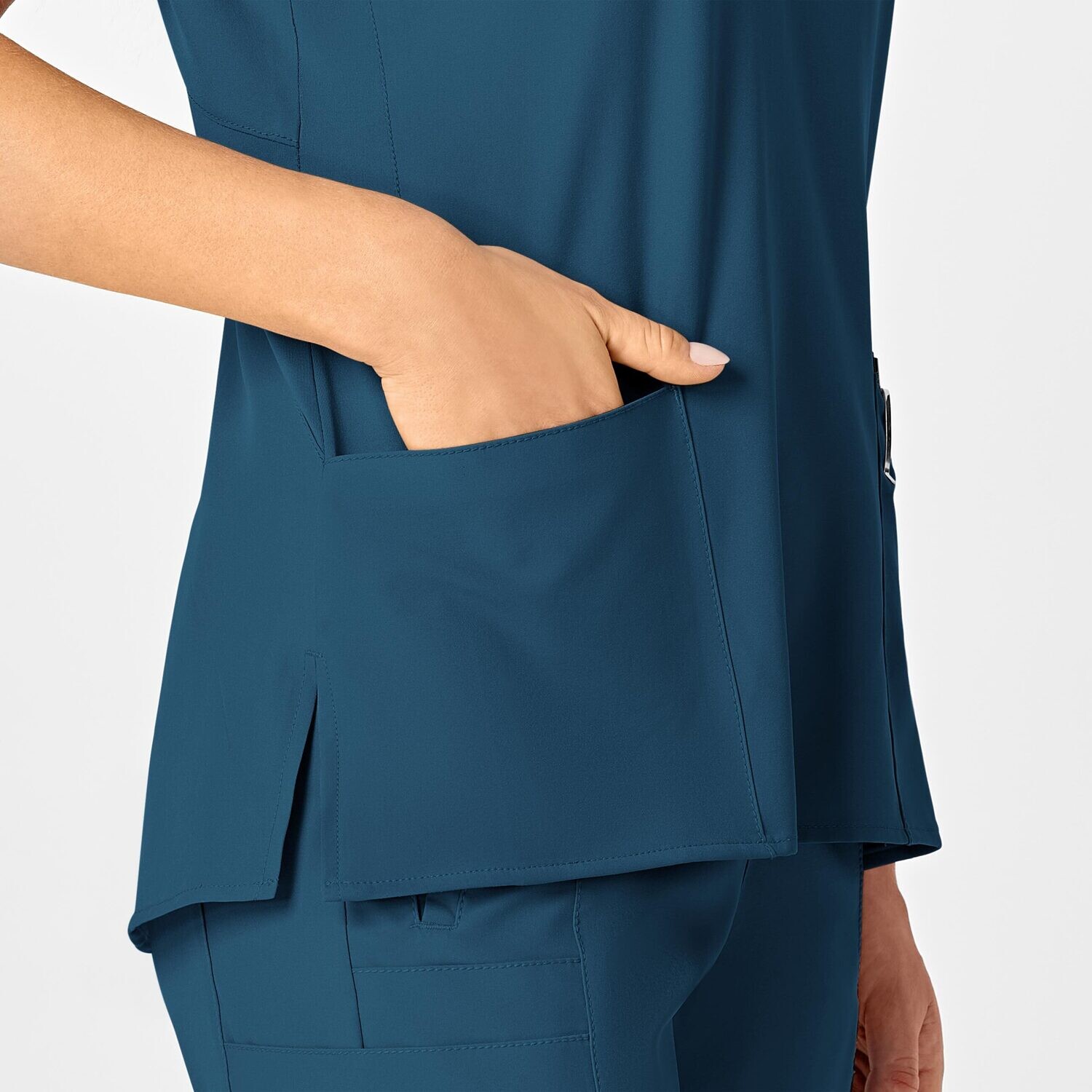 Casacca donna 6555 scollo a V caribbean blue