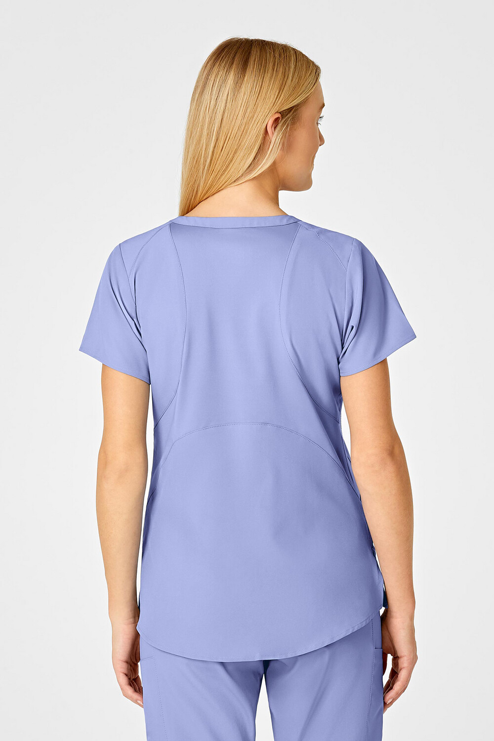 Casacca donna 6555 scollo a V ceil blue