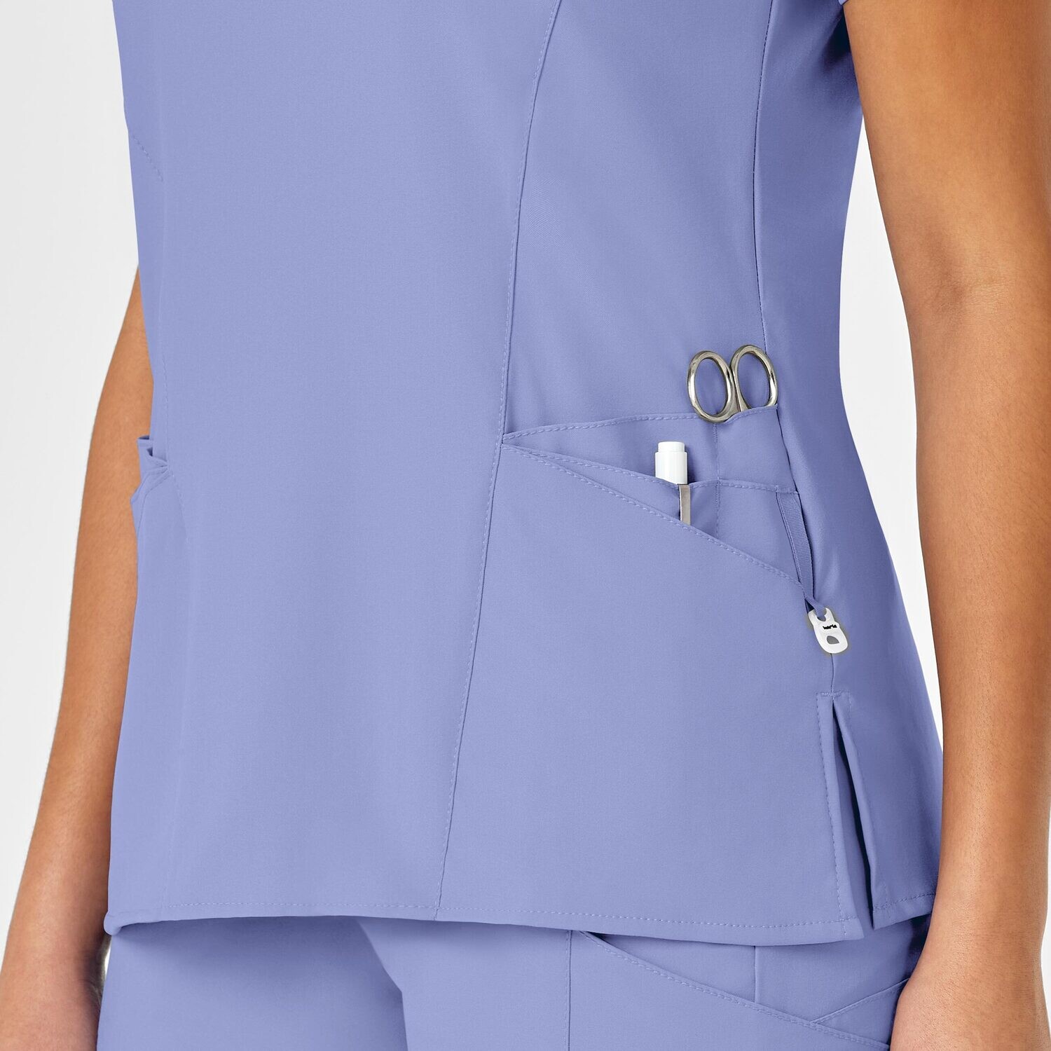 Casacca donna 6455 scollo a Y ceil blue