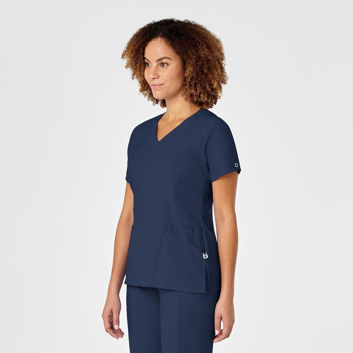 Casacca donna 6455 scollo a Y navy blue