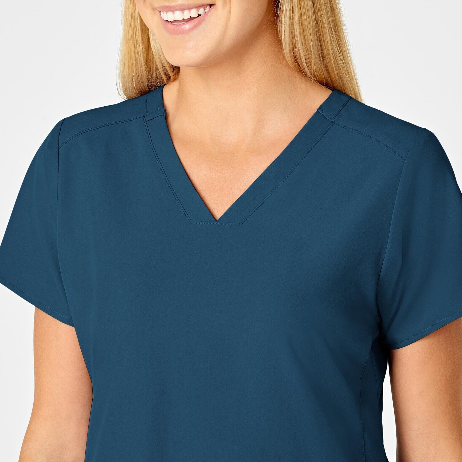 Casacca donna 6555 scollo a V caribbean blue