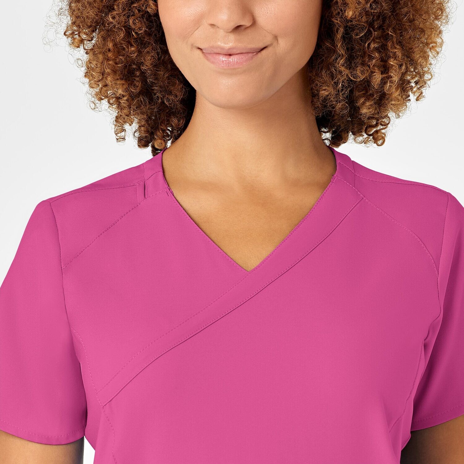 Casacca donna 6455 scollo a Y hot pink
