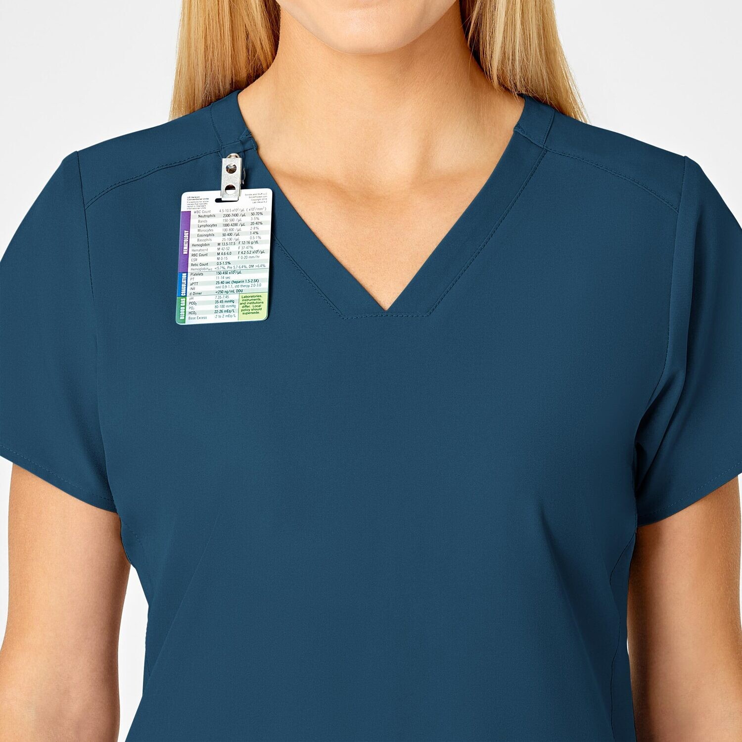 Casacca donna 6555 scollo a V caribbean blue