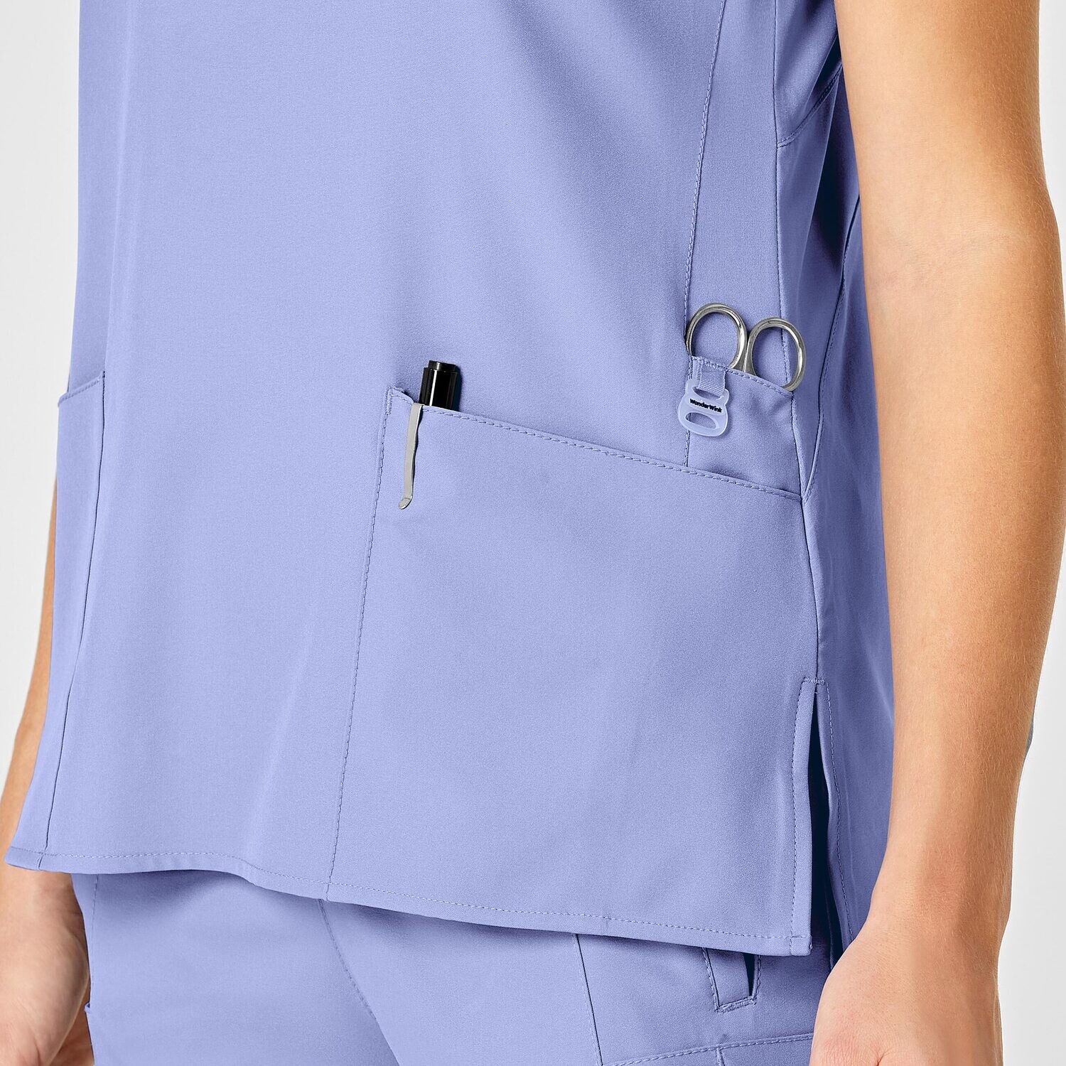 Casacca donna 6555 scollo a V ceil blue