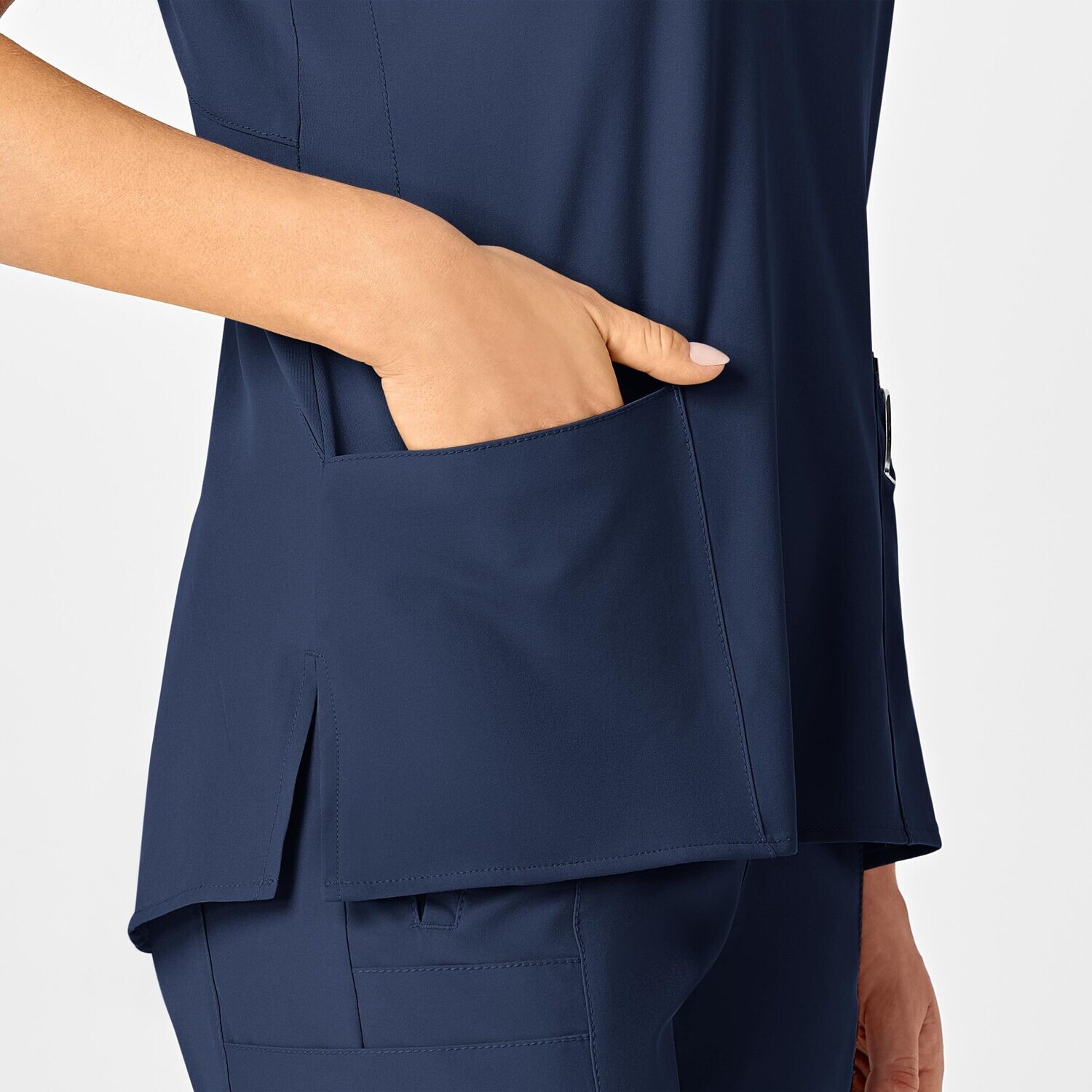 Casacca donna 6555 scollo a V navy blue