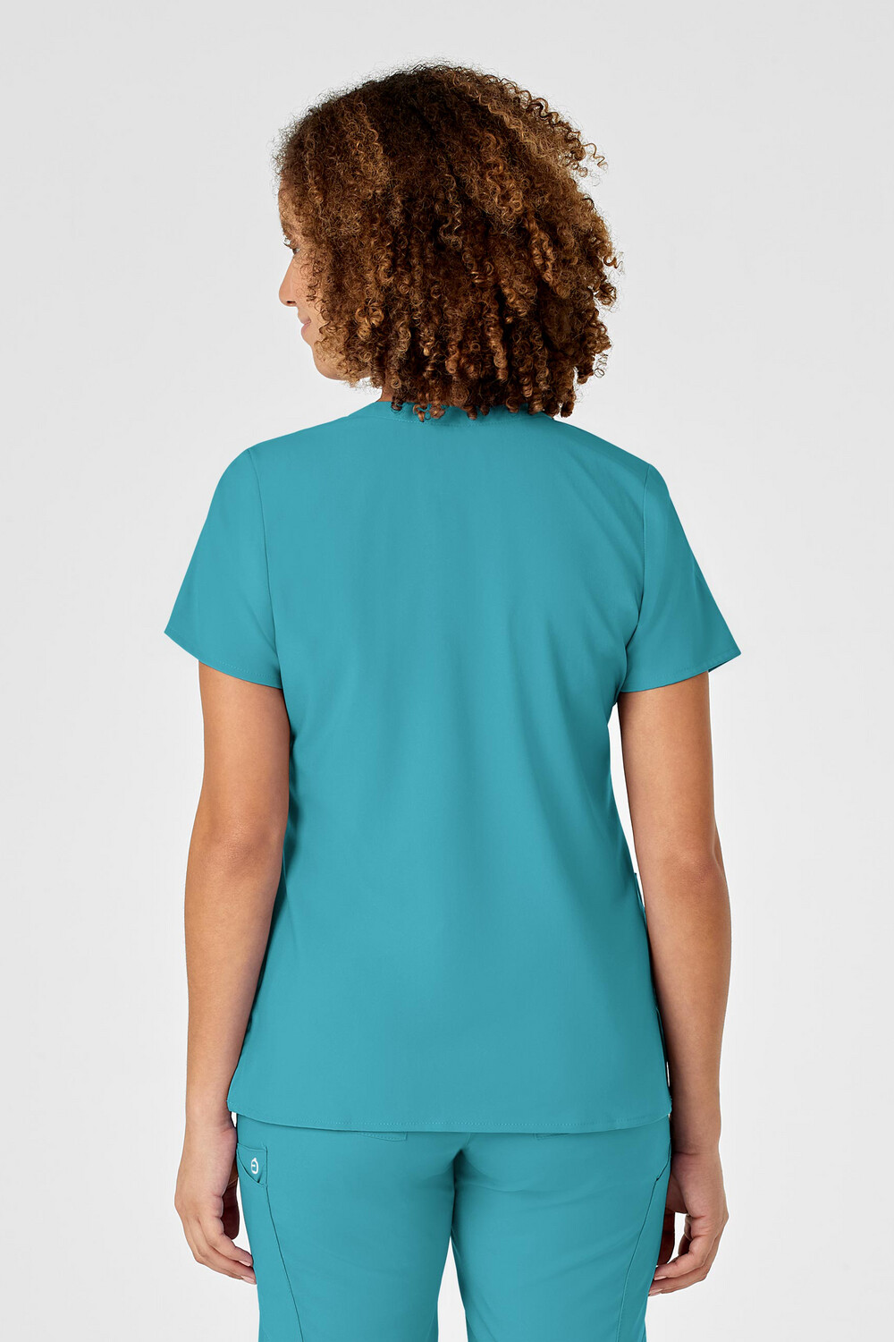 Casacca donna 6455 scollo a Y teal blue