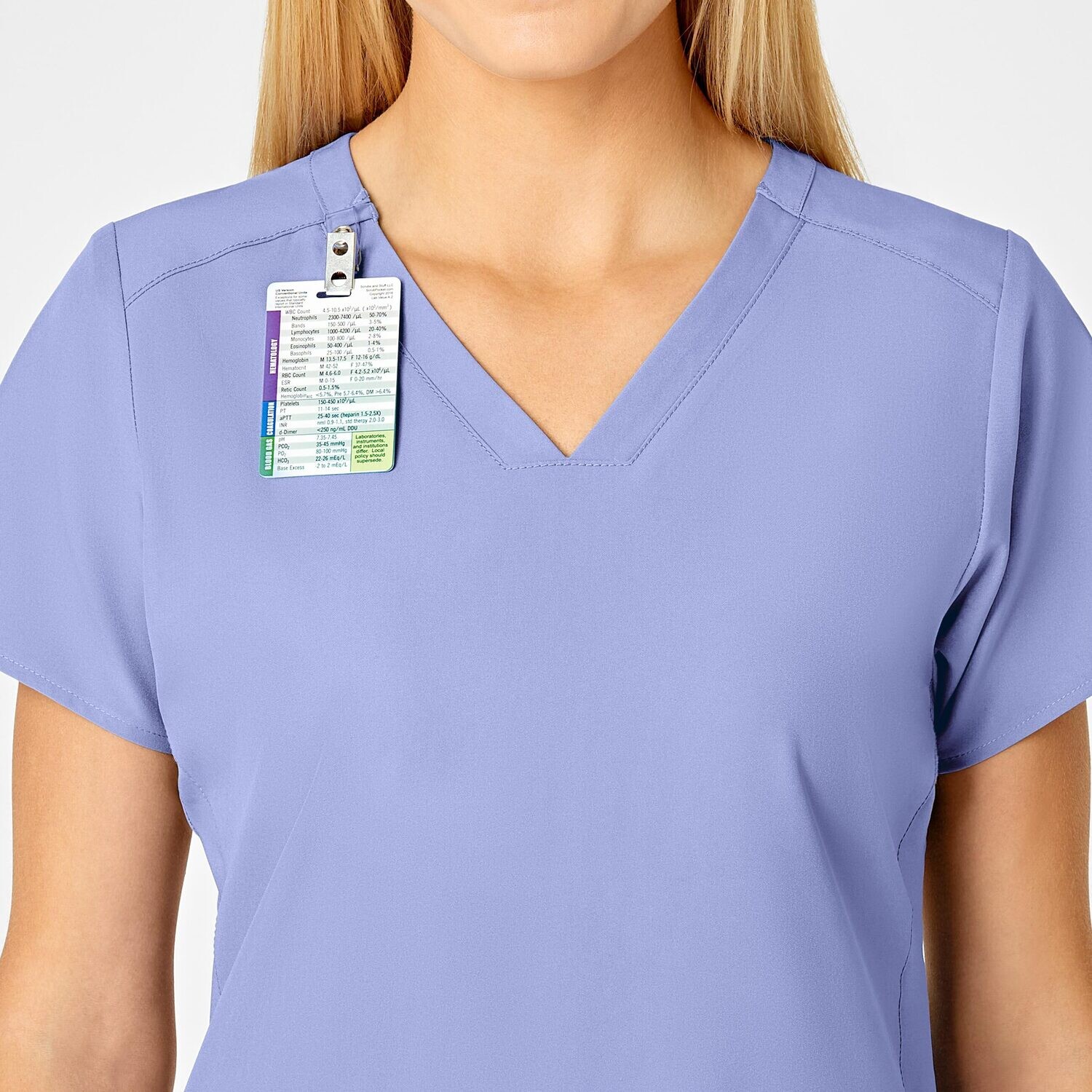 Casacca donna 6555 scollo a V ceil blue
