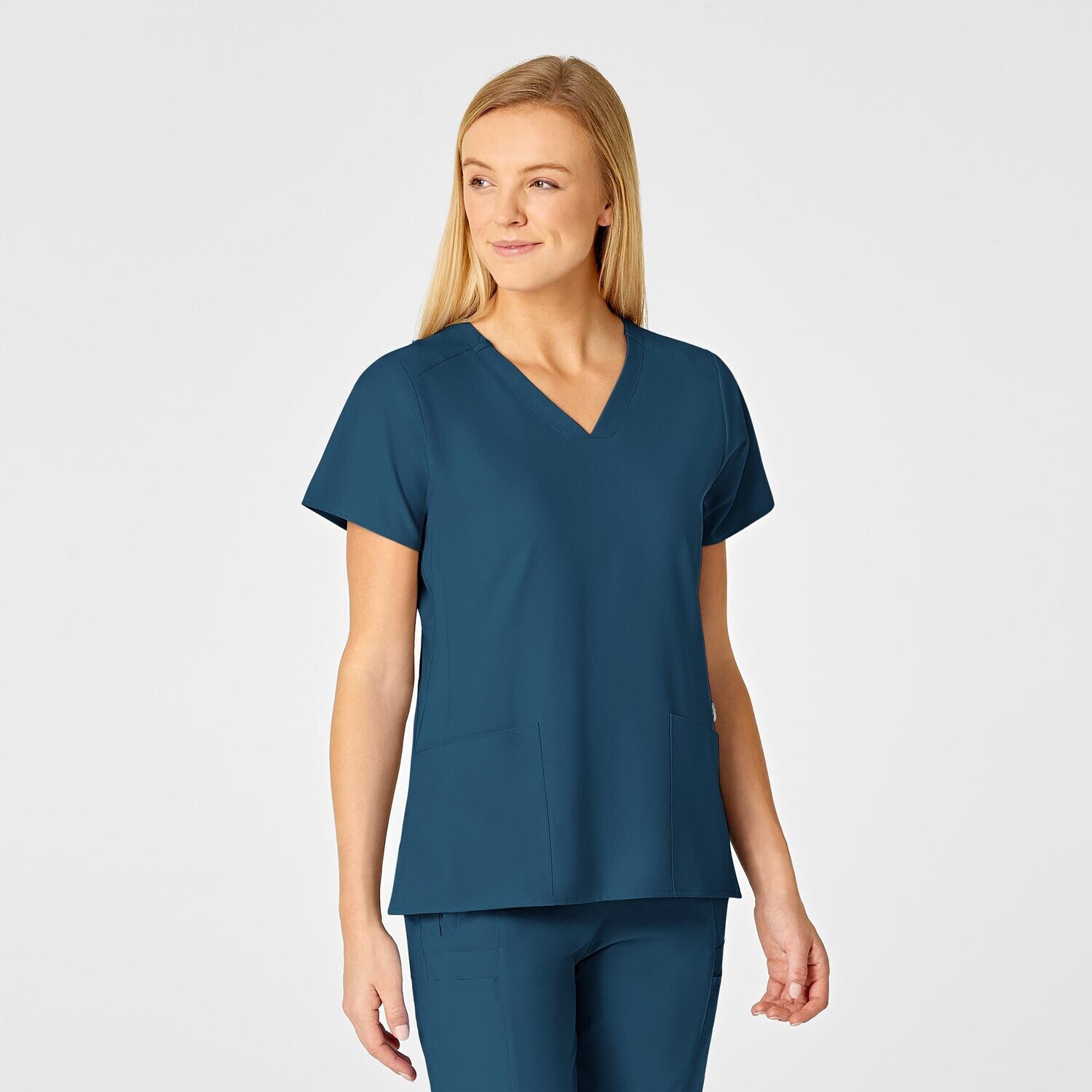 Casacca donna 6555 scollo a V caribbean blue