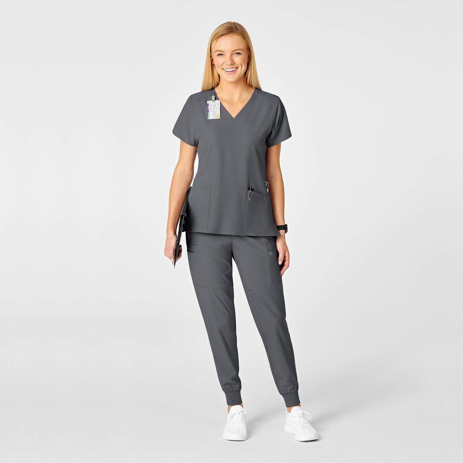 Casacca donna 6555 scollo a V pewter