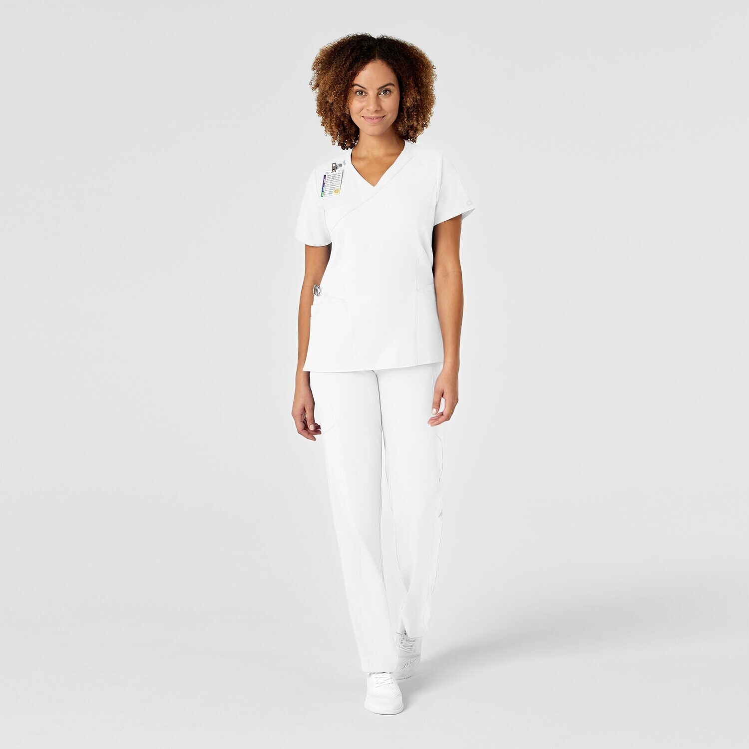 Casacca donna 6455 scollo a Y white