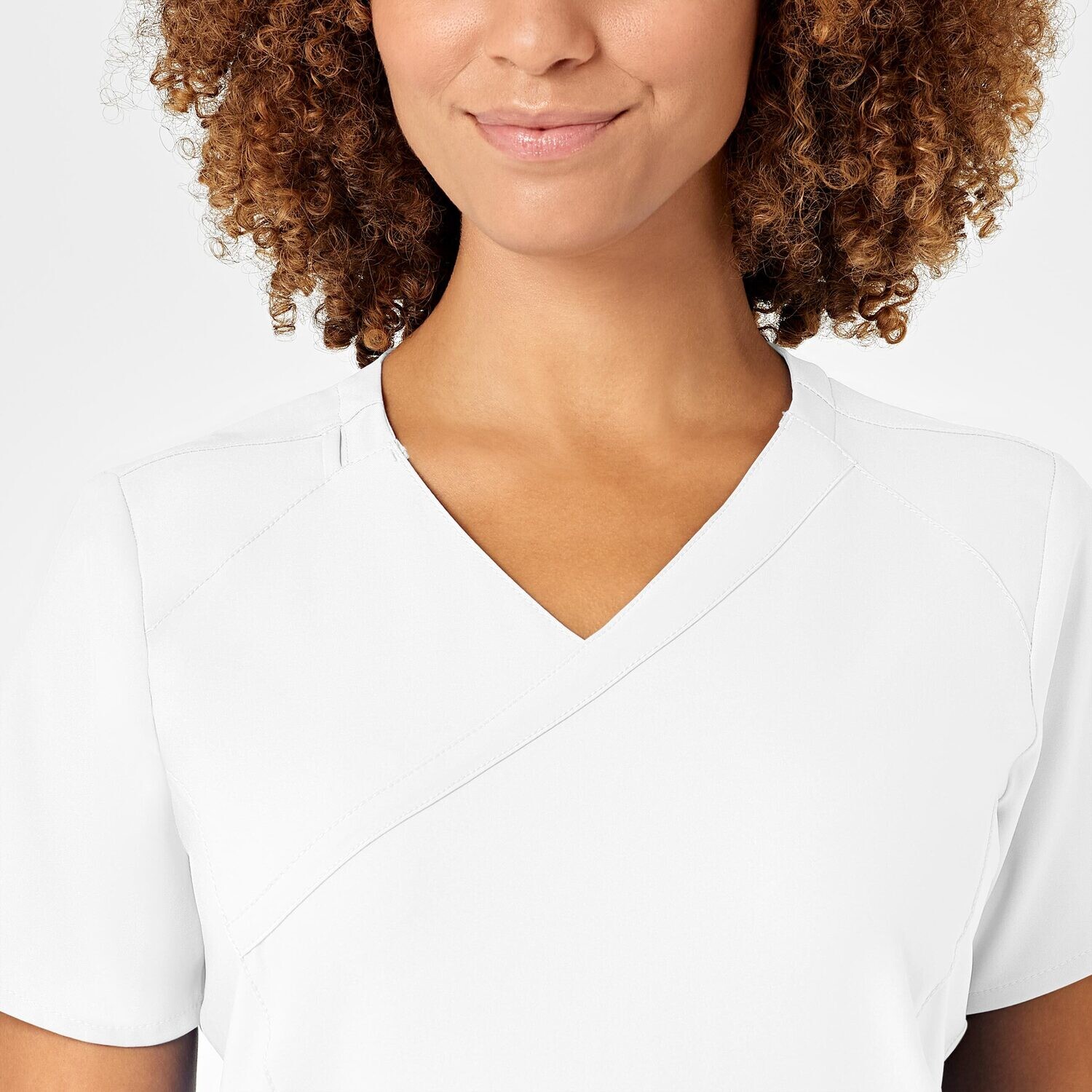 Casacca donna 6455 scollo a Y white