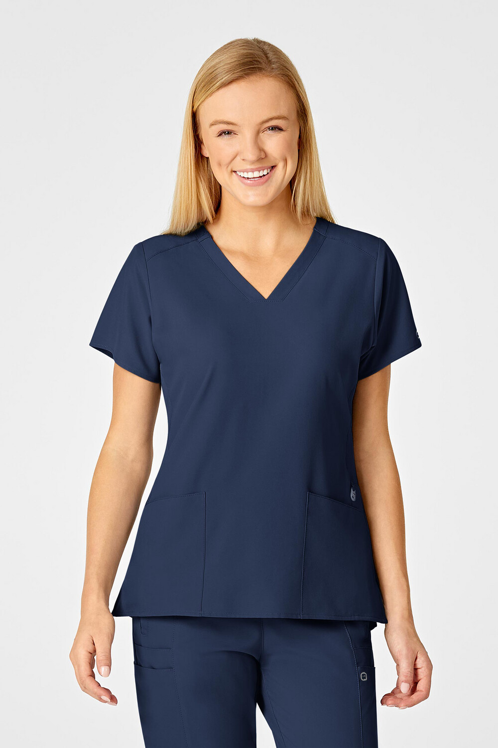Casacca donna 6555 scollo a V navy blue