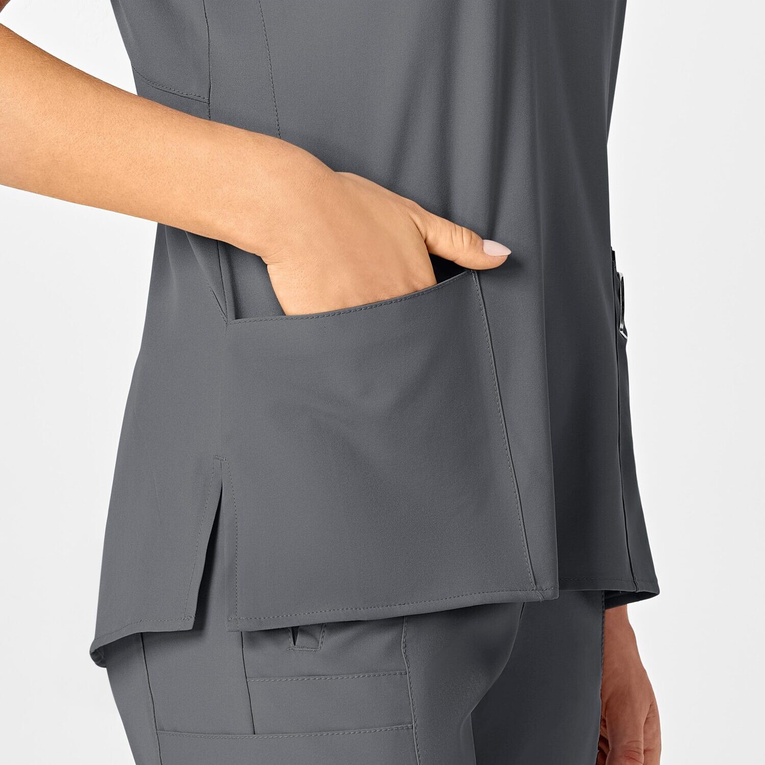 Casacca donna 6555 scollo a V pewter