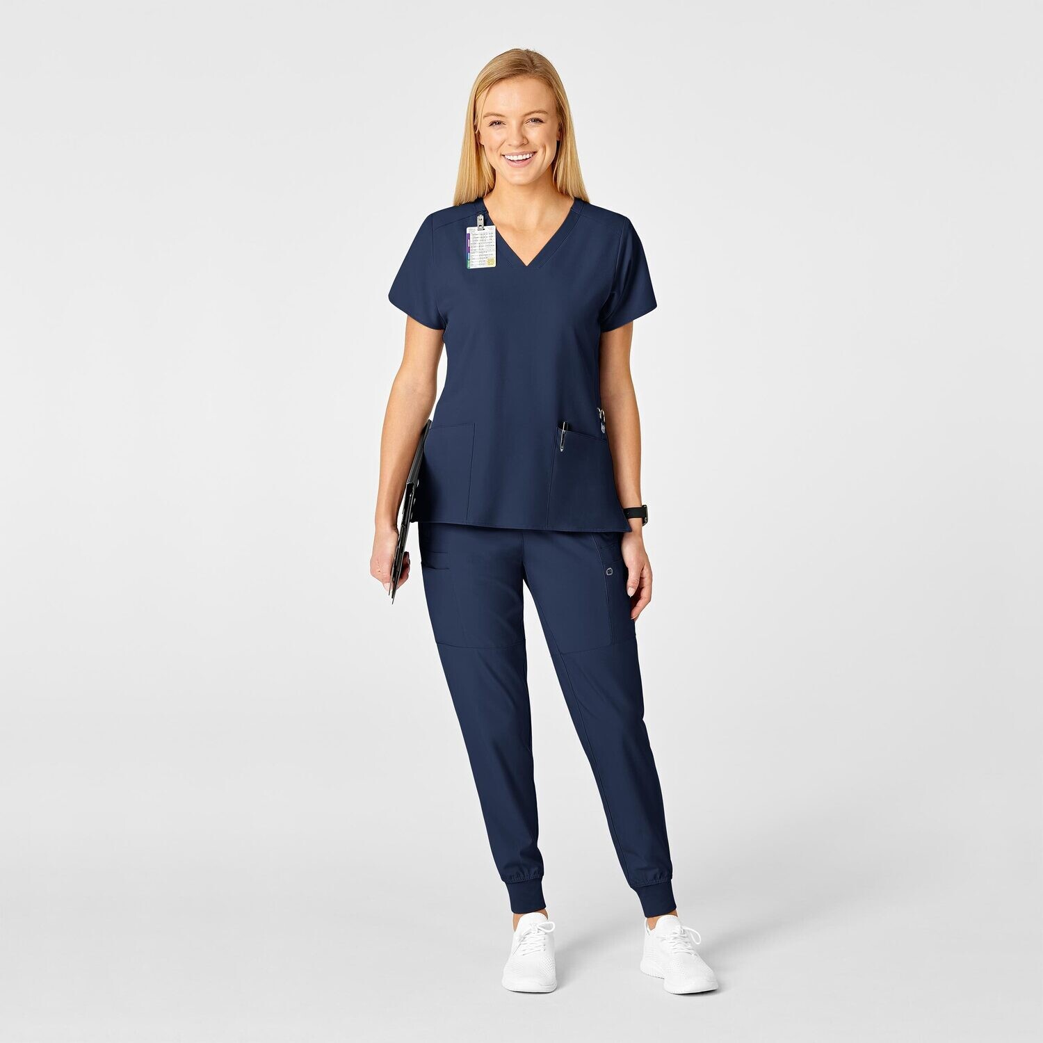 Casacca donna 6555 scollo a V navy blue
