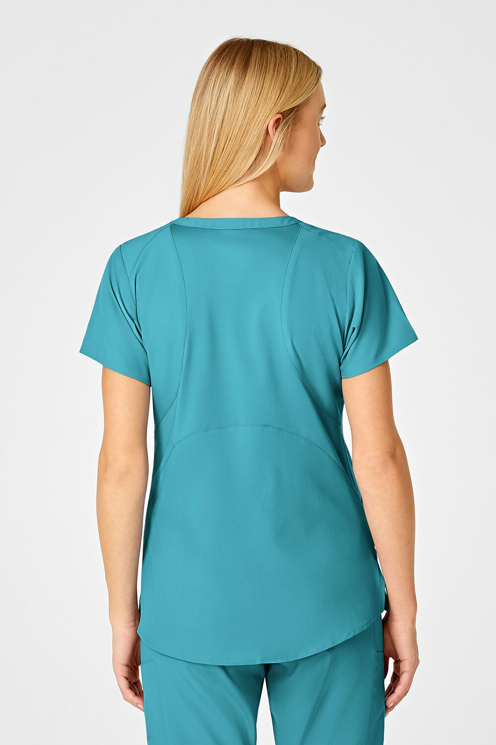 Casacca donna 6555 scollo a V teal blue