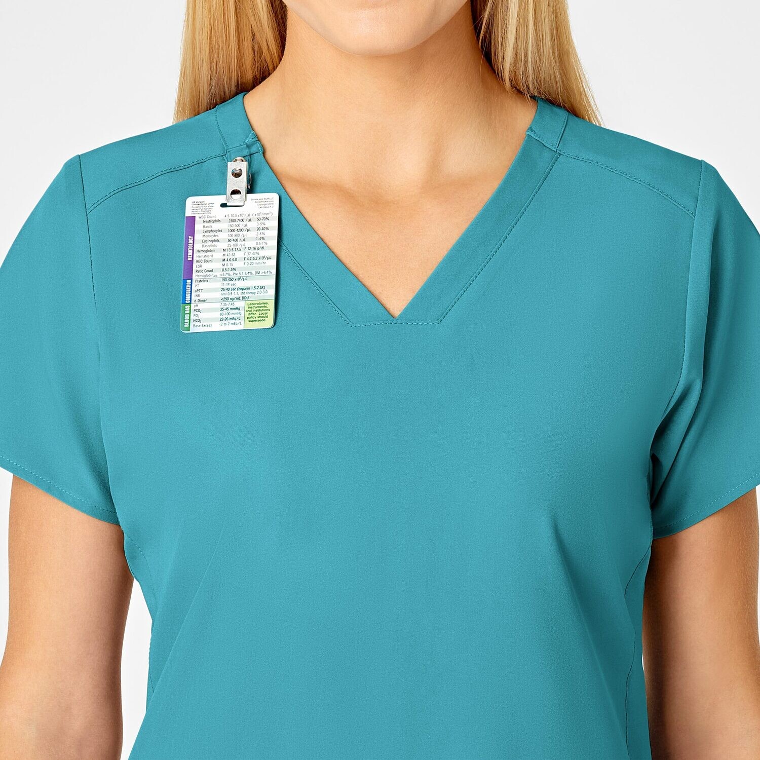 Casacca donna 6555 scollo a V teal blue