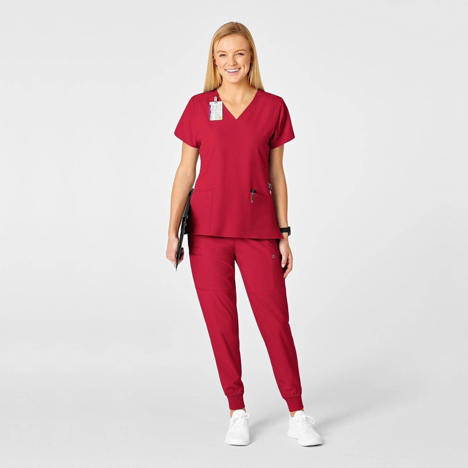 Casacca donna 6555 scollo a V red