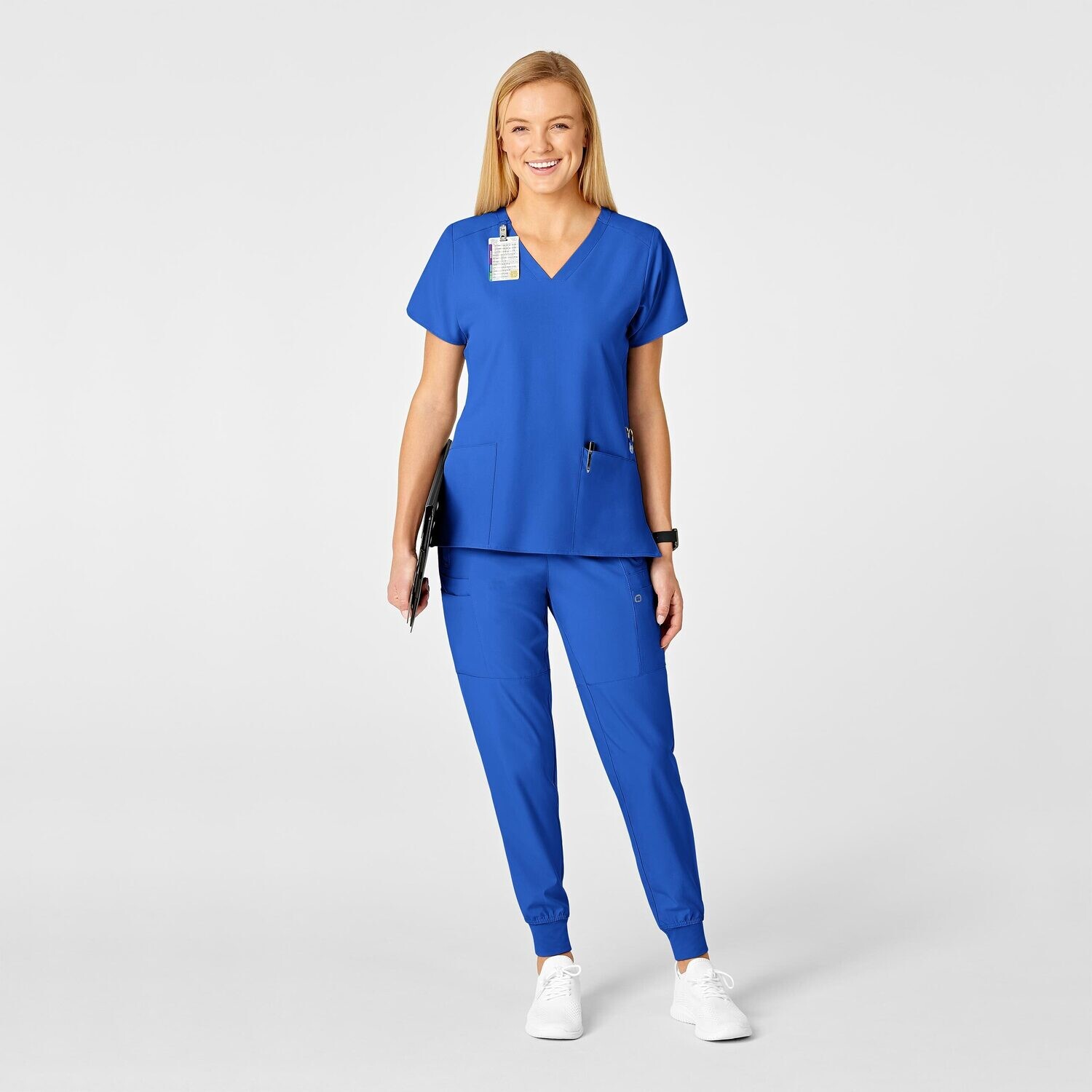 Casacca donna 6555 scollo a V royal blue