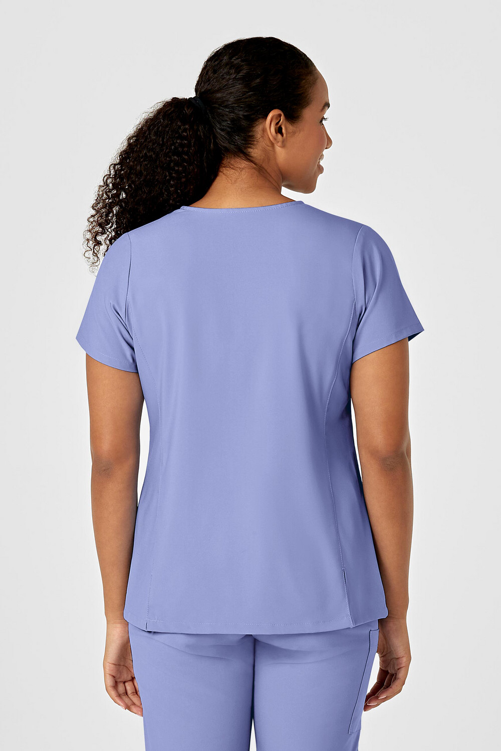 Casacca donna 6755 scollo a Y arrotondato ceil blue