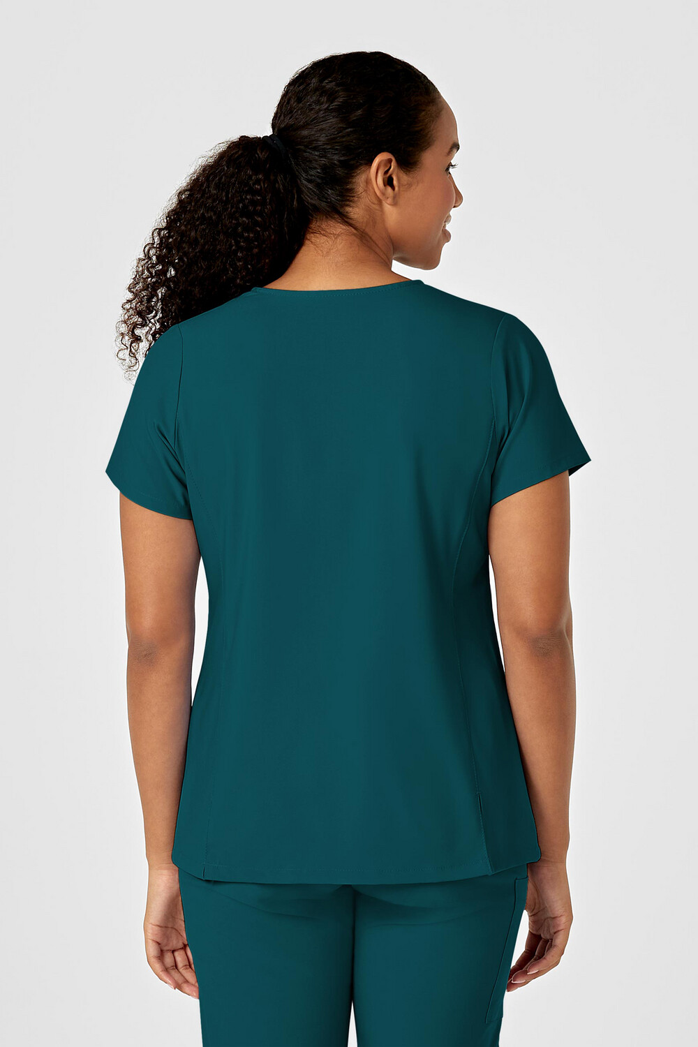 Casacca donna 6755 scollo a Y arrotondato caribbean blue