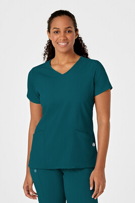 Casacca donna 6755 scollo a Y arrotondato caribbean blue