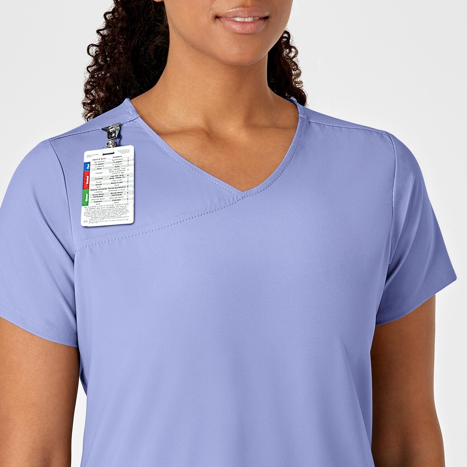 Casacca donna 6755 scollo a Y arrotondato ceil blue