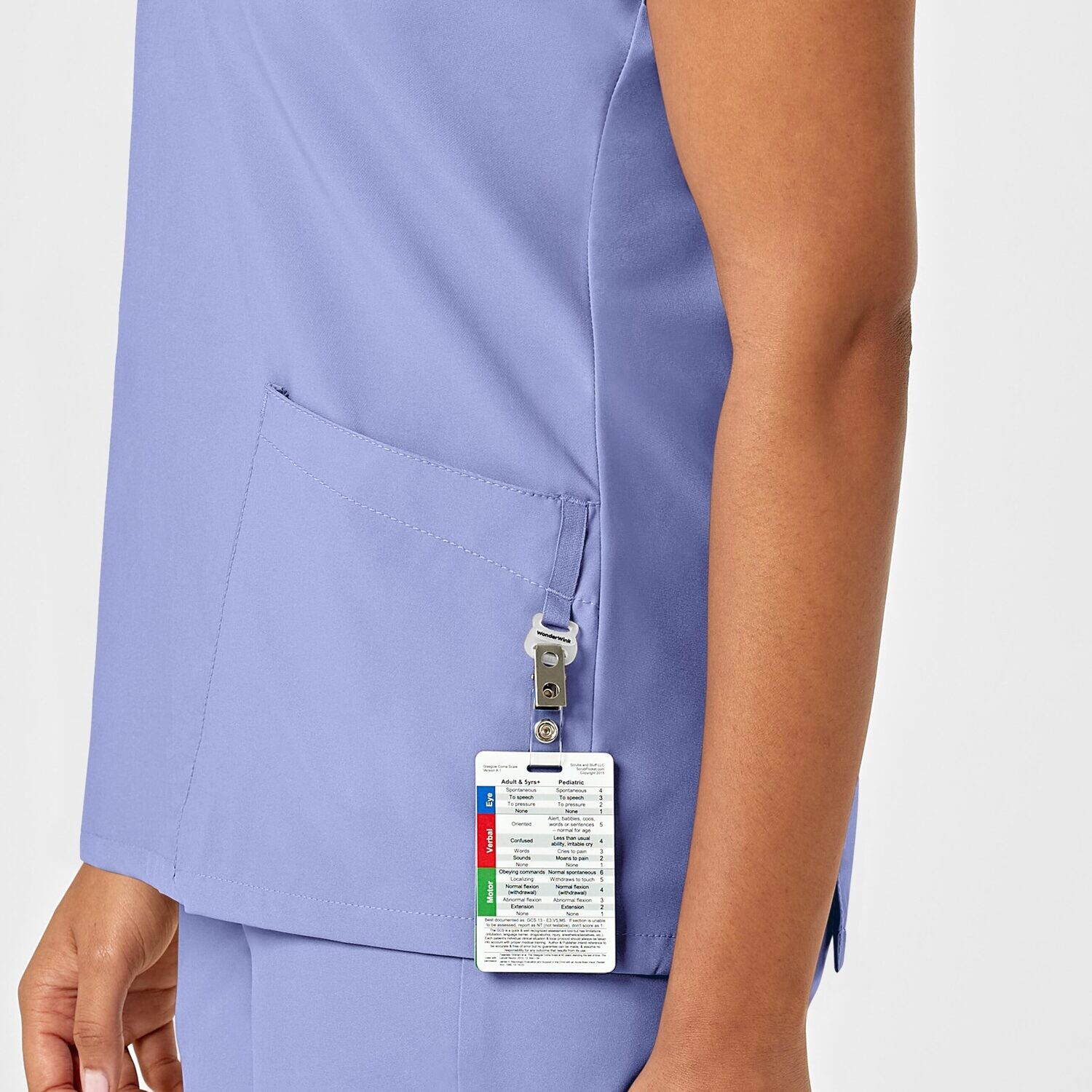 Casacca donna 6755 scollo a Y arrotondato ceil blue