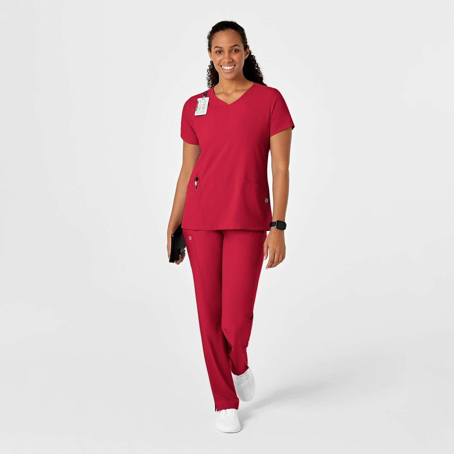 Casacca donna 6755 scollo a Y arrotondato red