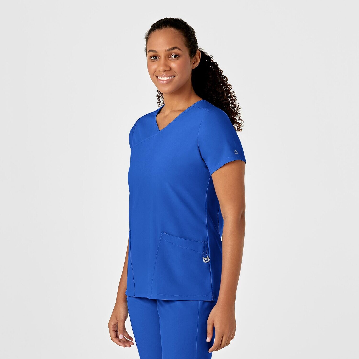 Casacca donna 6755 scollo a Y arrotondato royal blue