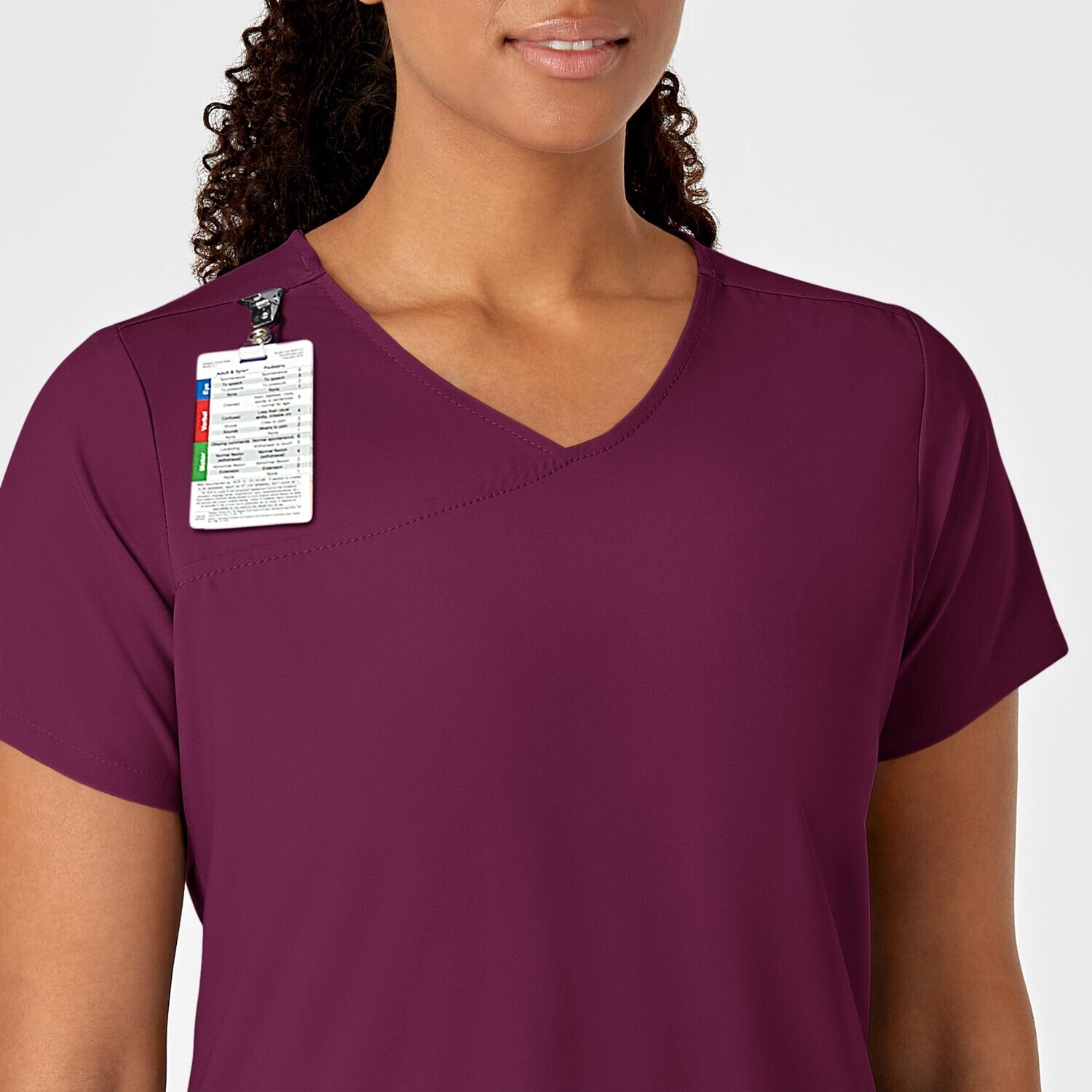 Casacca donna 6755 scollo a Y arrotondato wine