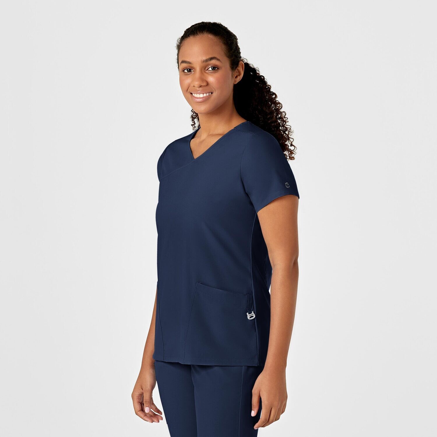 Casacca donna 6755 scollo a Y arrotondato navy blue