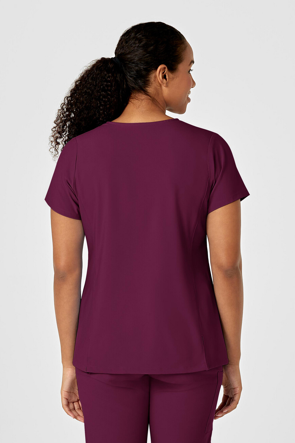 Casacca donna 6755 scollo a Y arrotondato wine