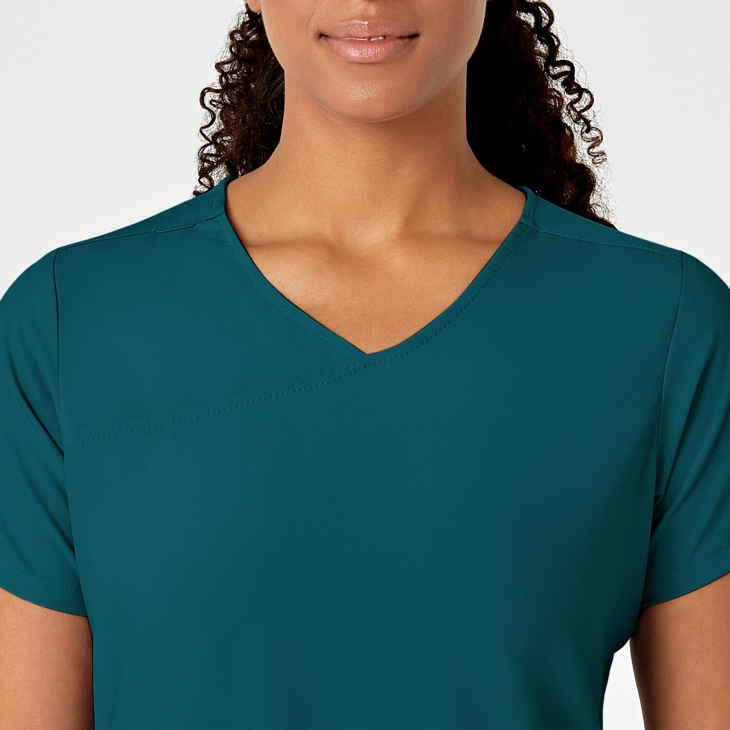 Casacca donna 6755 scollo a Y arrotondato caribbean blue