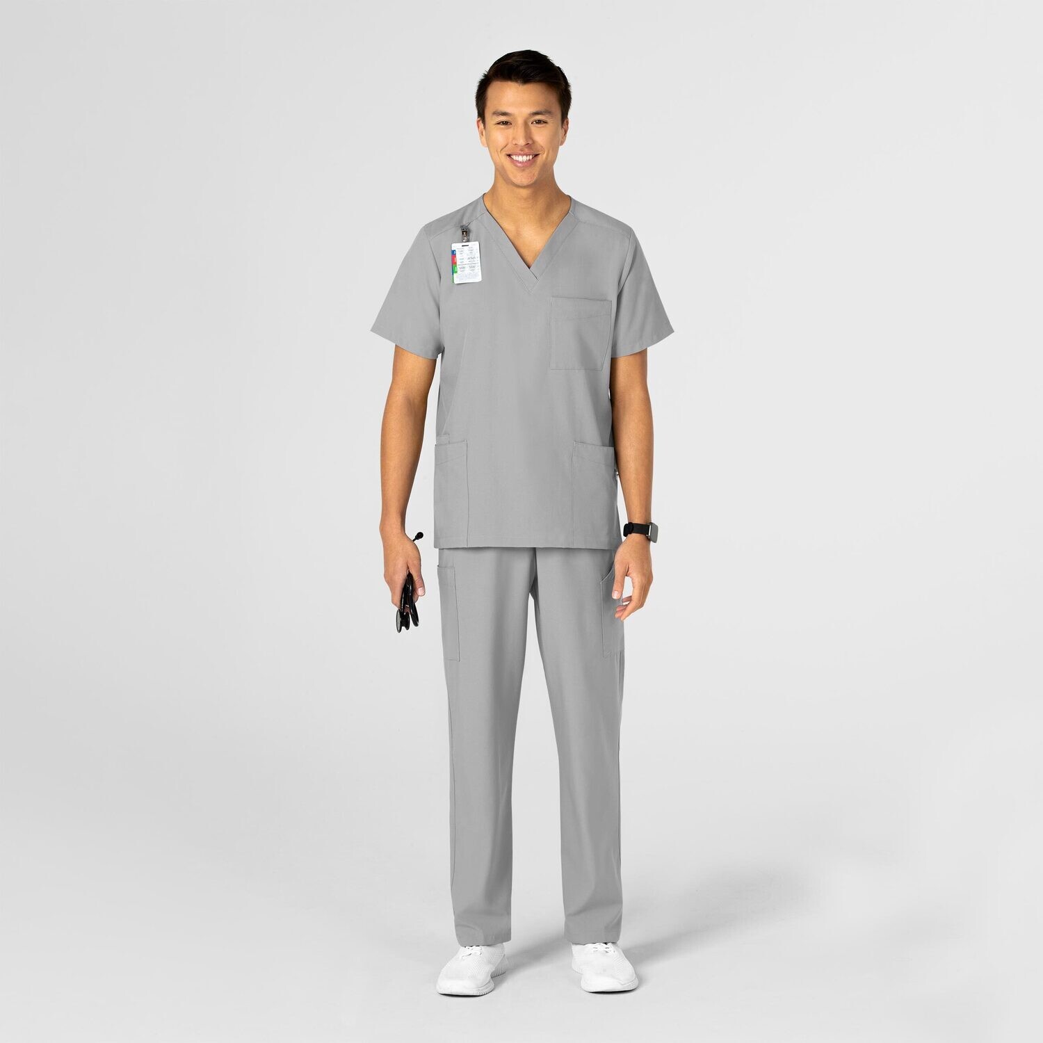 Casacca unisex 6855 scollo a V grey