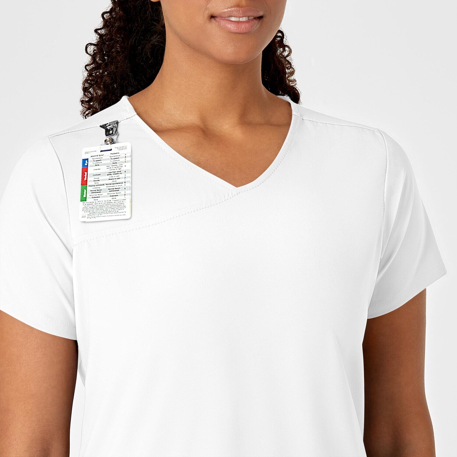 Casacca donna 6755 scollo a Y arrotondato white