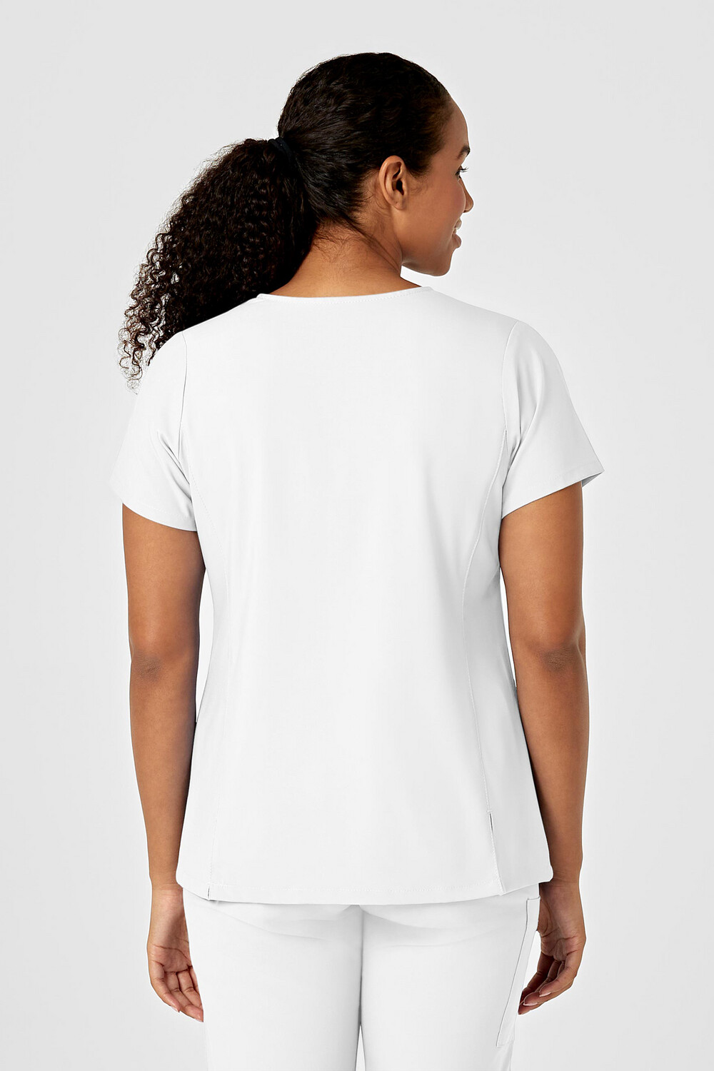 Casacca donna 6755 scollo a Y arrotondato white