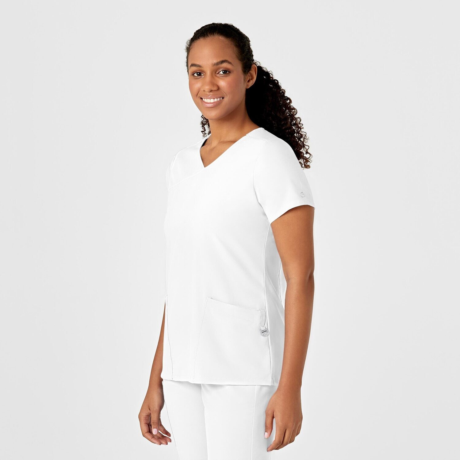 Casacca donna 6755 scollo a Y arrotondato white