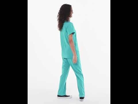 Casacca unisex 6855 scollo a V caribbean blue