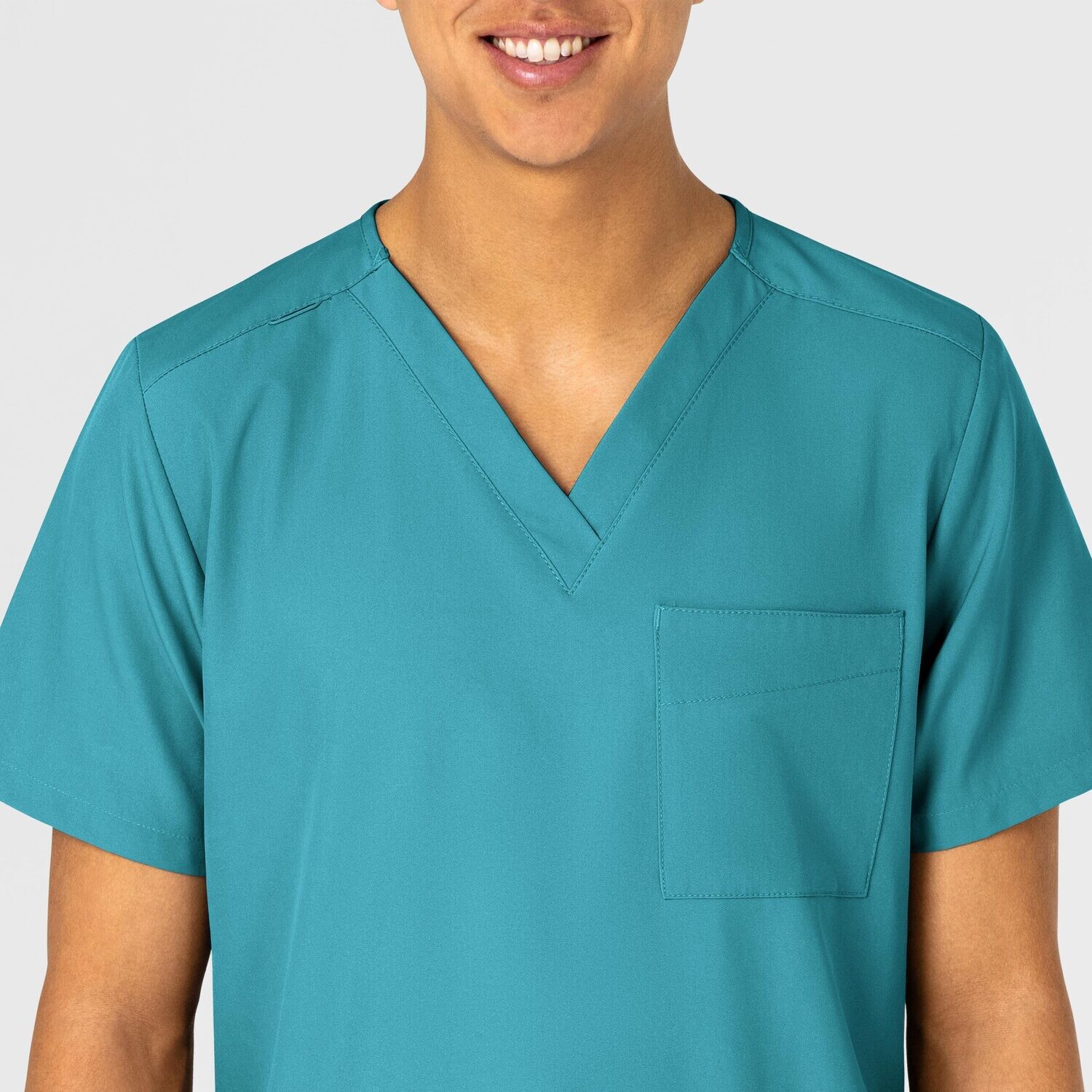 Casacca unisex 6855 scollo a V teal blue