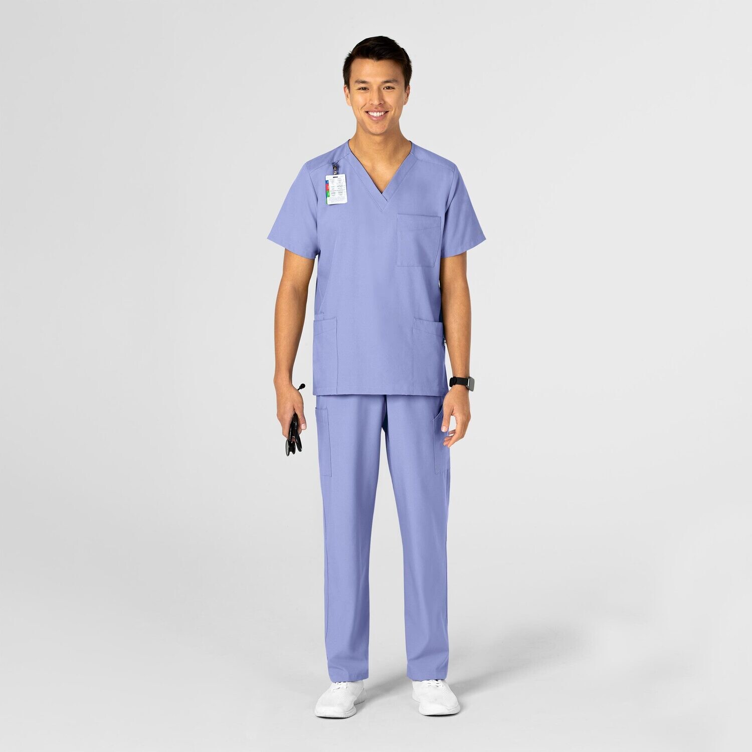 Casacca unisex 6855 scollo a V ceil blue