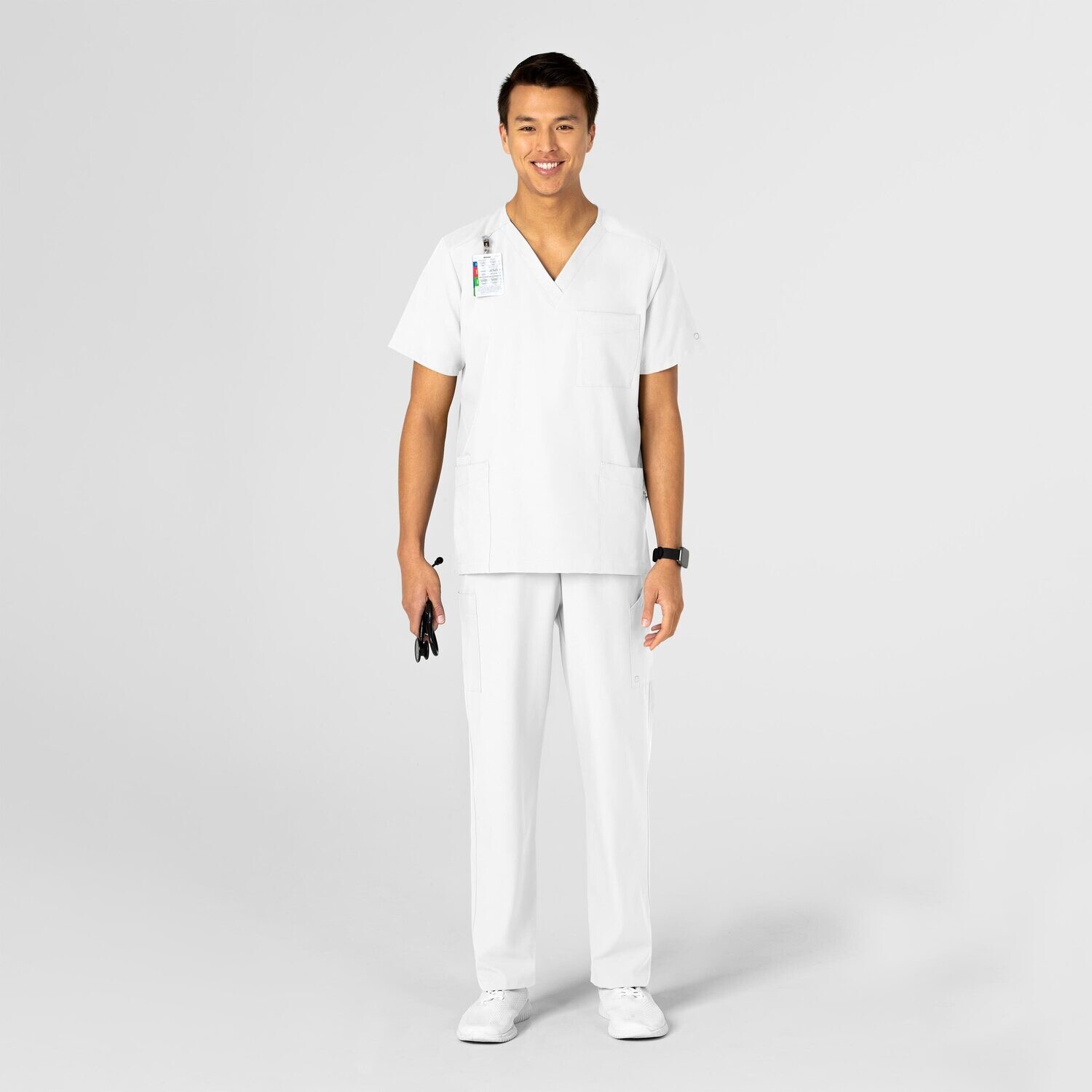 Casacca unisex 6855 scollo a V white