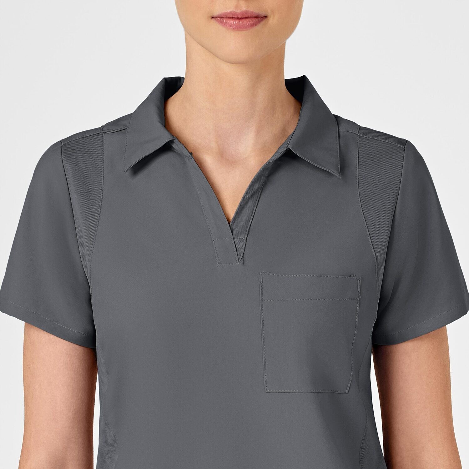 Casacca donna 6955 scollo a V polo pewter
