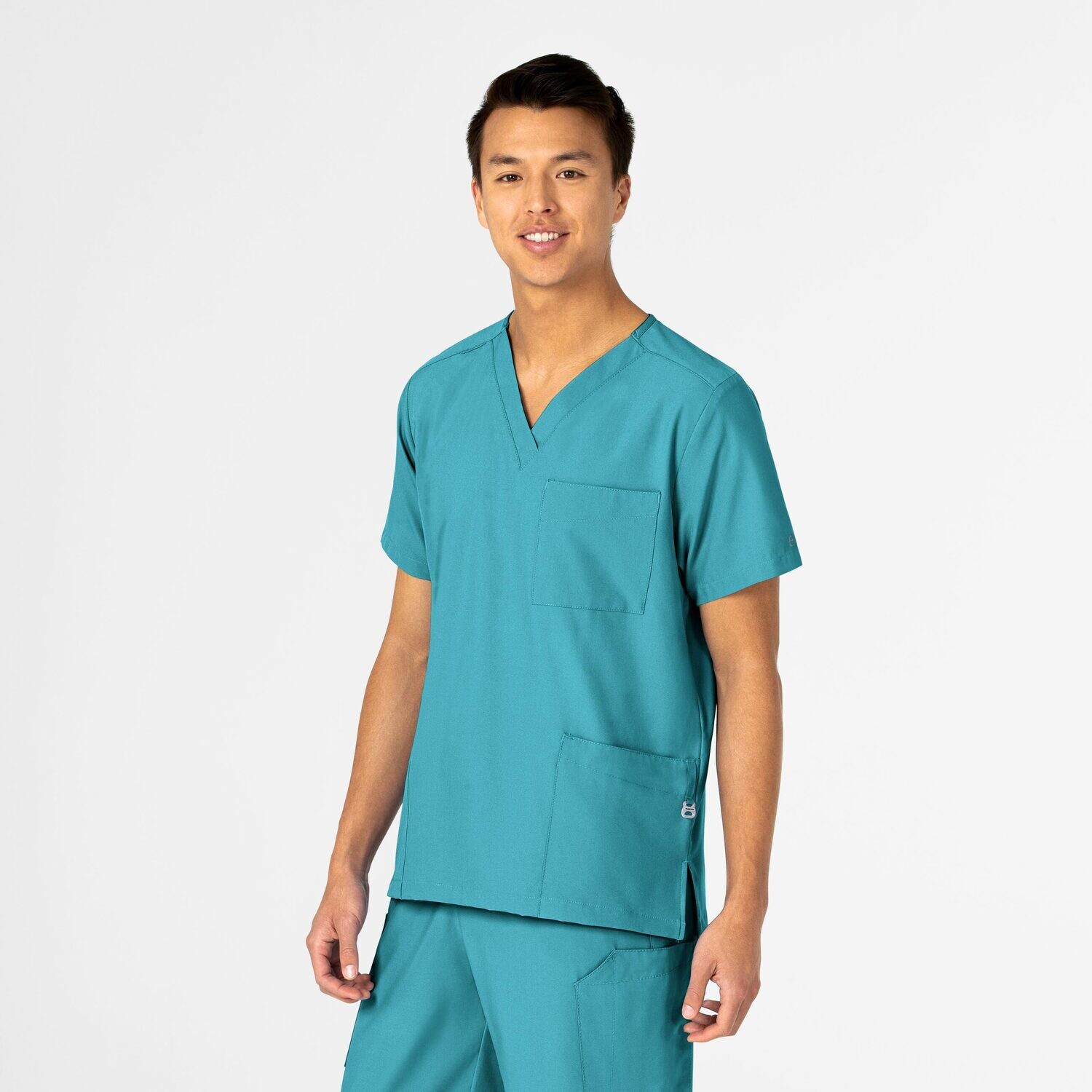 Casacca unisex 6855 scollo a V teal blue