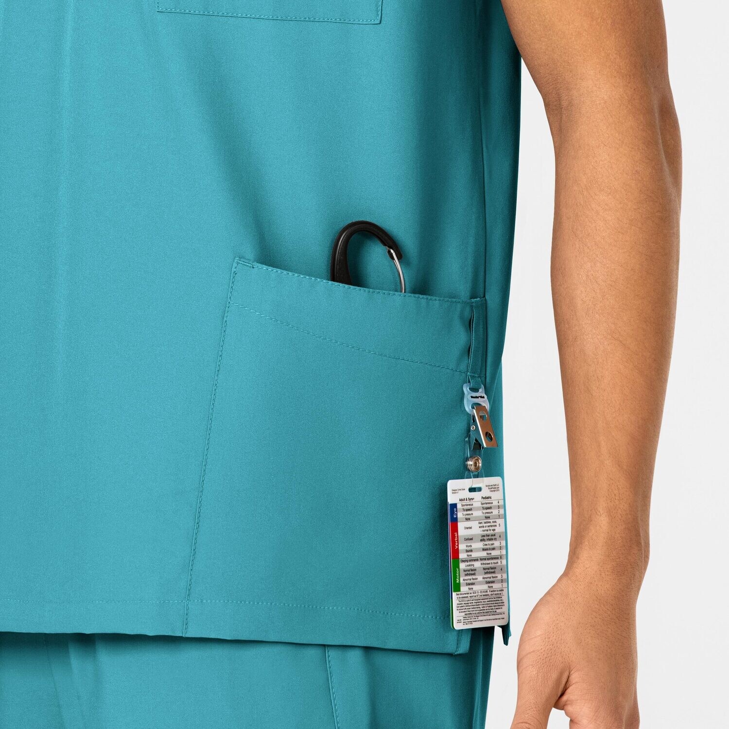Casacca unisex 6855 scollo a V teal blue